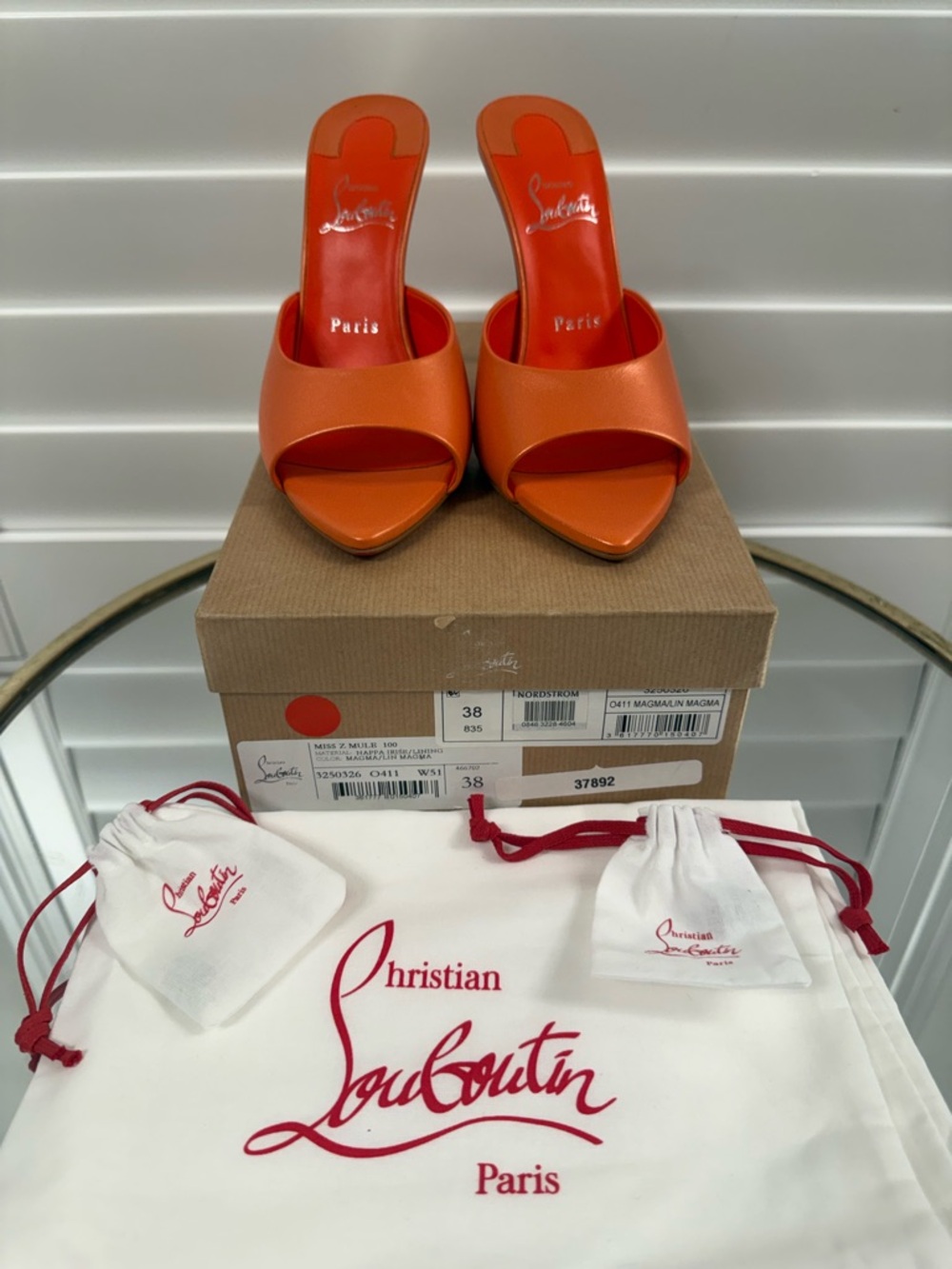 Christian Louboutin Miss Z Pointed Toe Sandal women’s  Size 38 - Picture 7 of 7